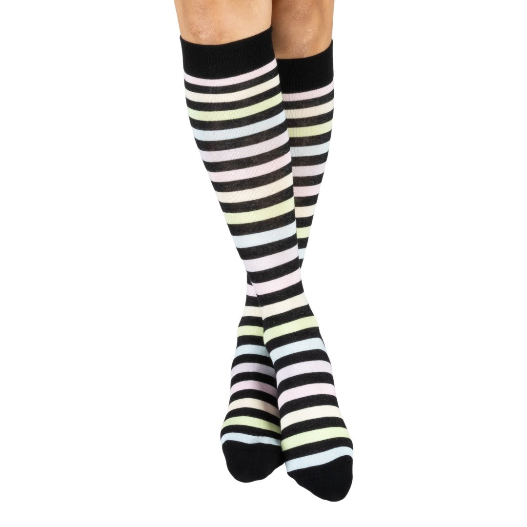 Pastel Rainbow Stripes Knee High Socks