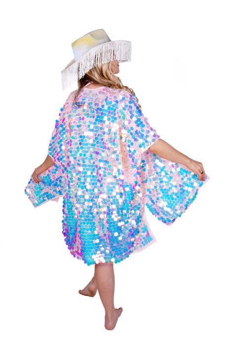 Multi Pink Sequin Duster Long