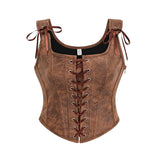 Pleather Front Laced Corset
