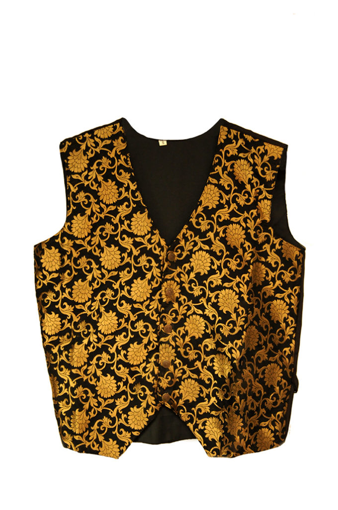 Black and Gold Brocade Vest