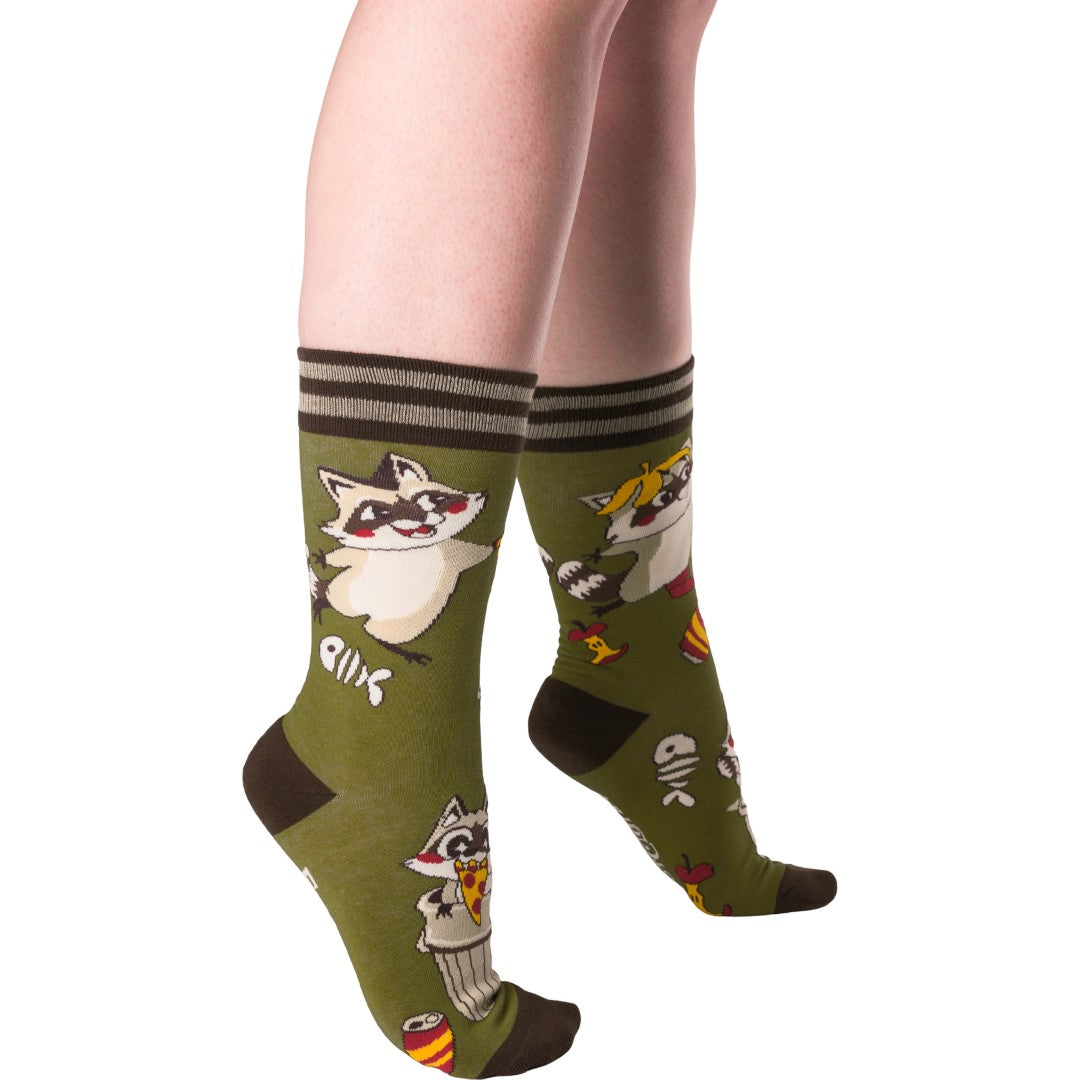 Trash Panda Pizza Party Crew Socks