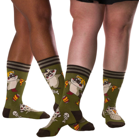 Trash Panda Pizza Party Crew Socks