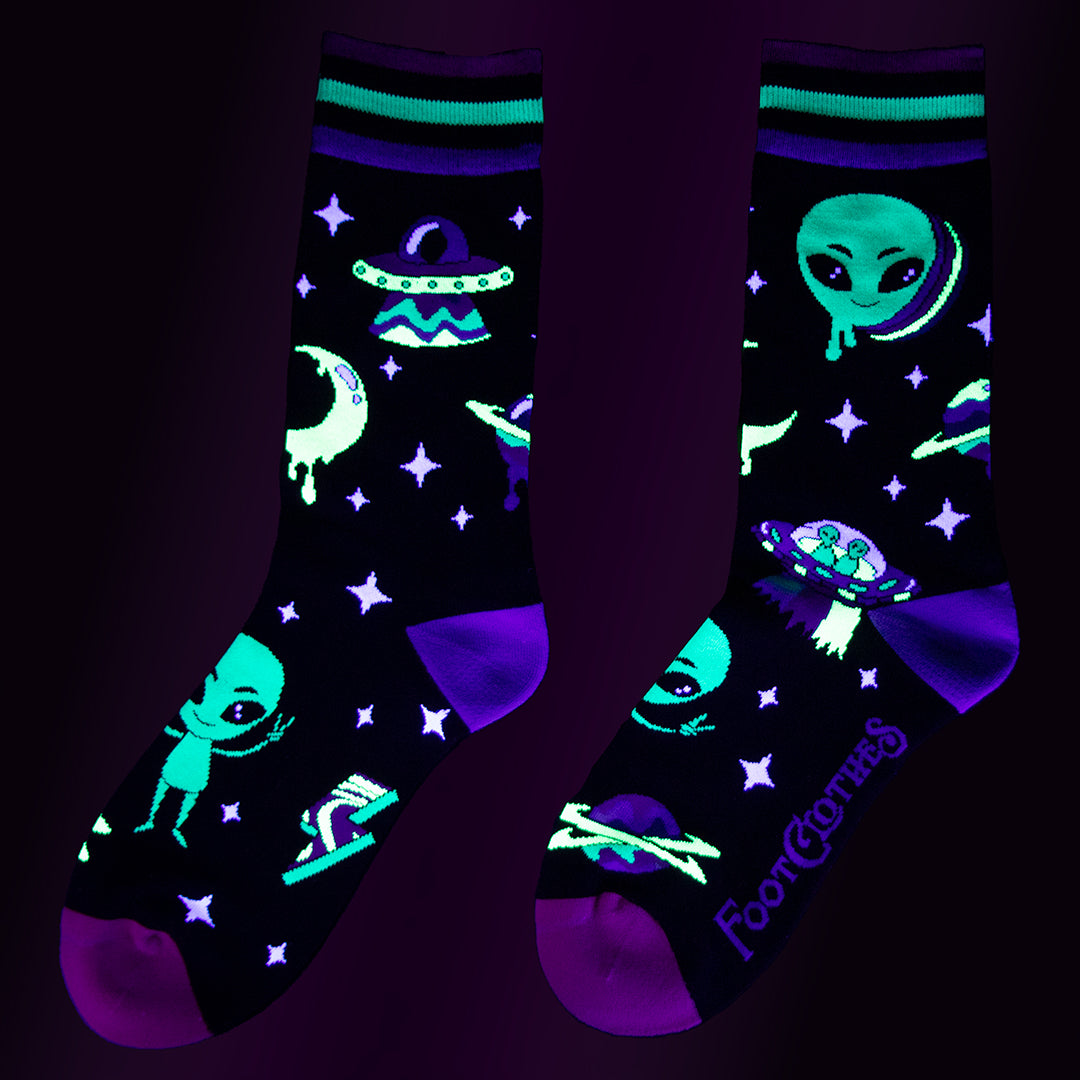 Spaced Out Alien Crew Socks