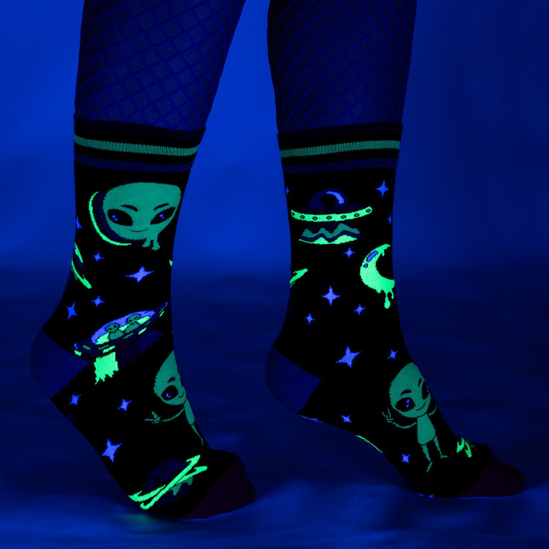 Spaced Out Alien Crew Socks