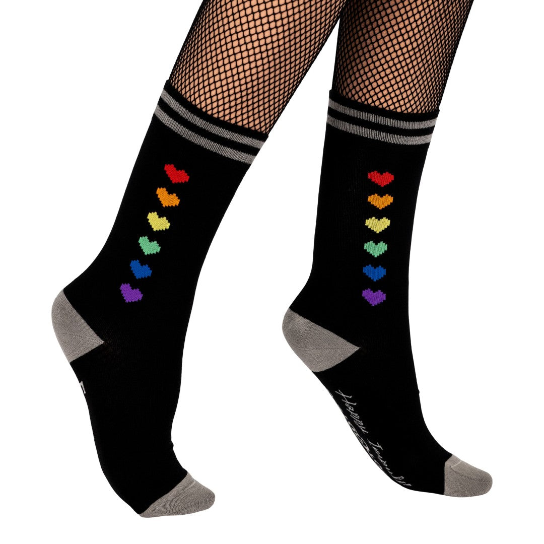 Pride Pixel Hearts Crew Socks