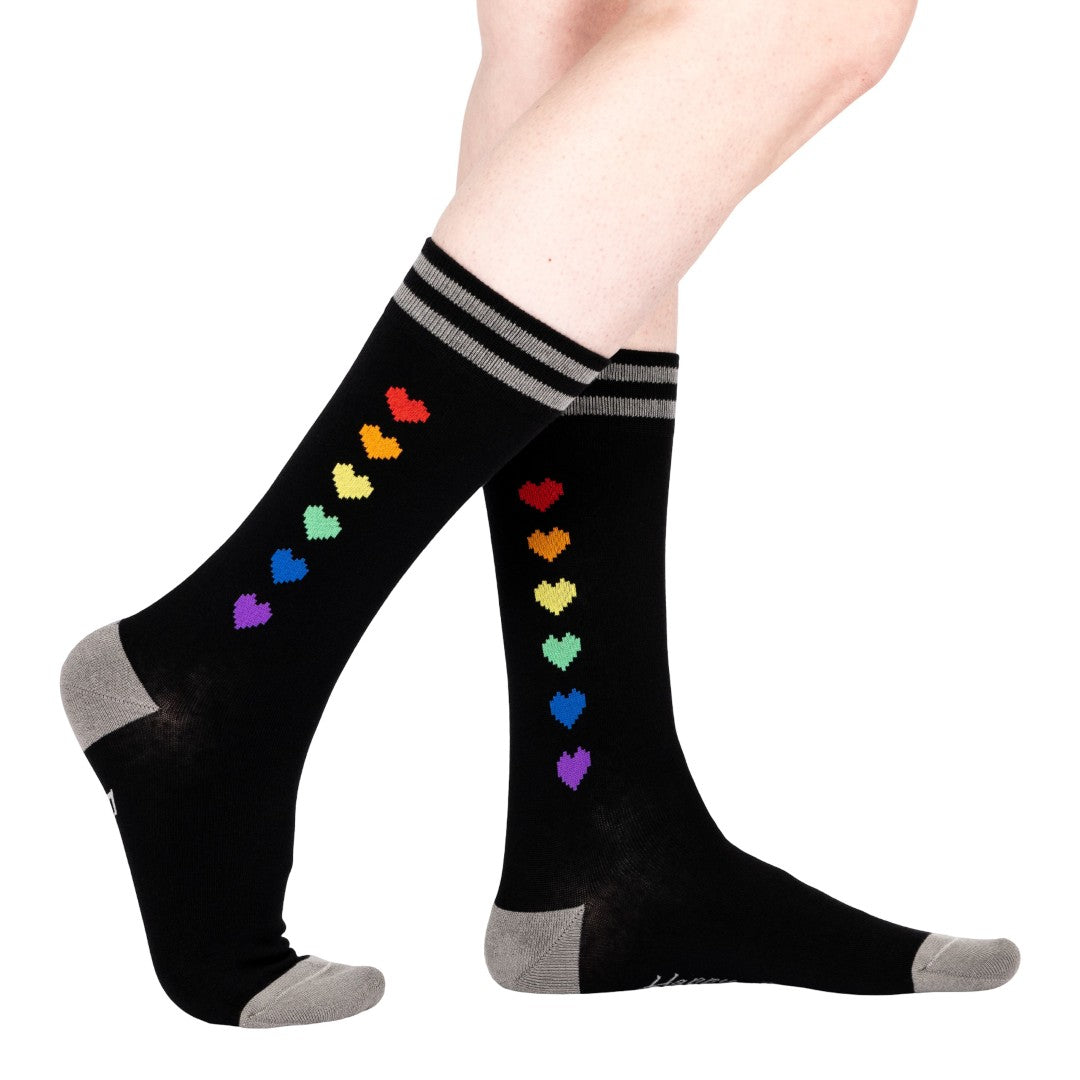 Pride Pixel Hearts Crew Socks