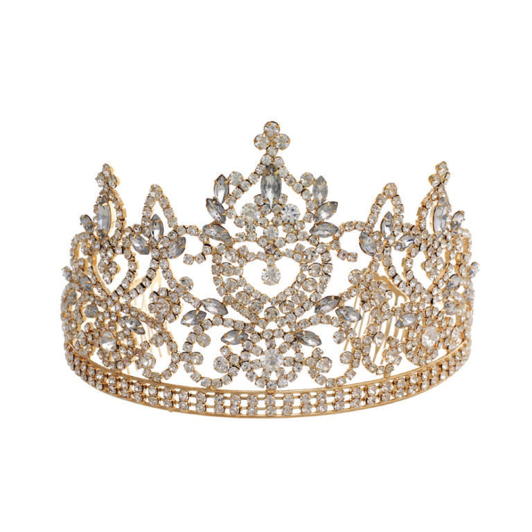 Gold Rhinestone Tiara