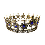 Metal Crown with Blue and Diamond Stones