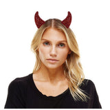 Red Rhinestone Clip On Horns