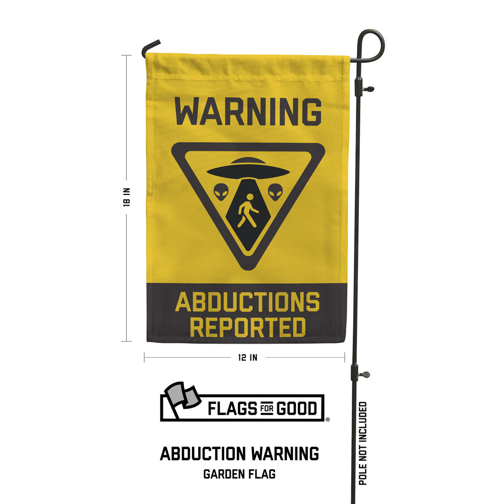 Alien Abduction Warning Garden Flag