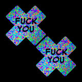 F*ck You Sprankles 3D Neon Blacklight X Factor Pasties
