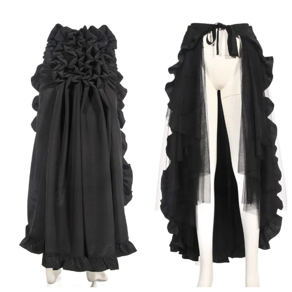 Long Black Witch Skirt w/ Bustle