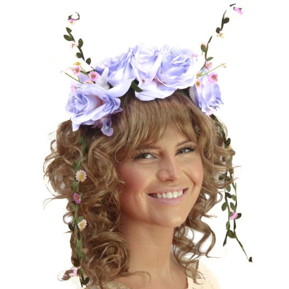 Purple Floral Antlers Headband