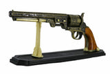 13.5" Decorative Antique Bronze Revolver w/ Display
