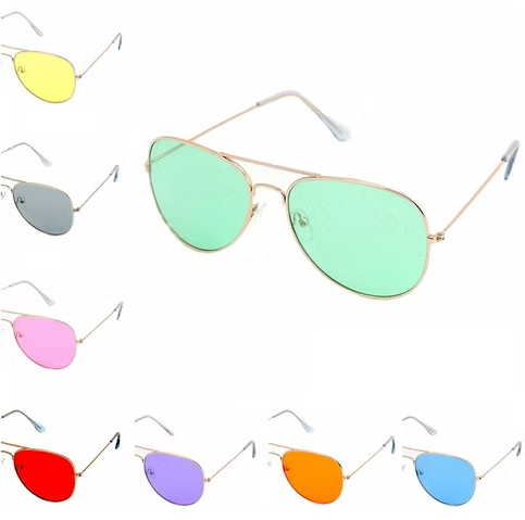Color Lens Aviator Sunglasses