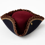 Velvet Burgundy Pirate Tricorn Hat