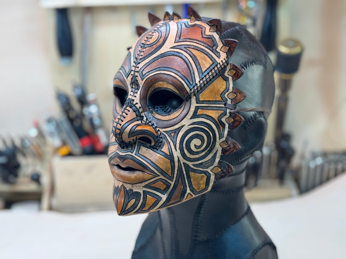 Leather Tribal Mask Printable Pattern Bundle — Intermediate + Advanced