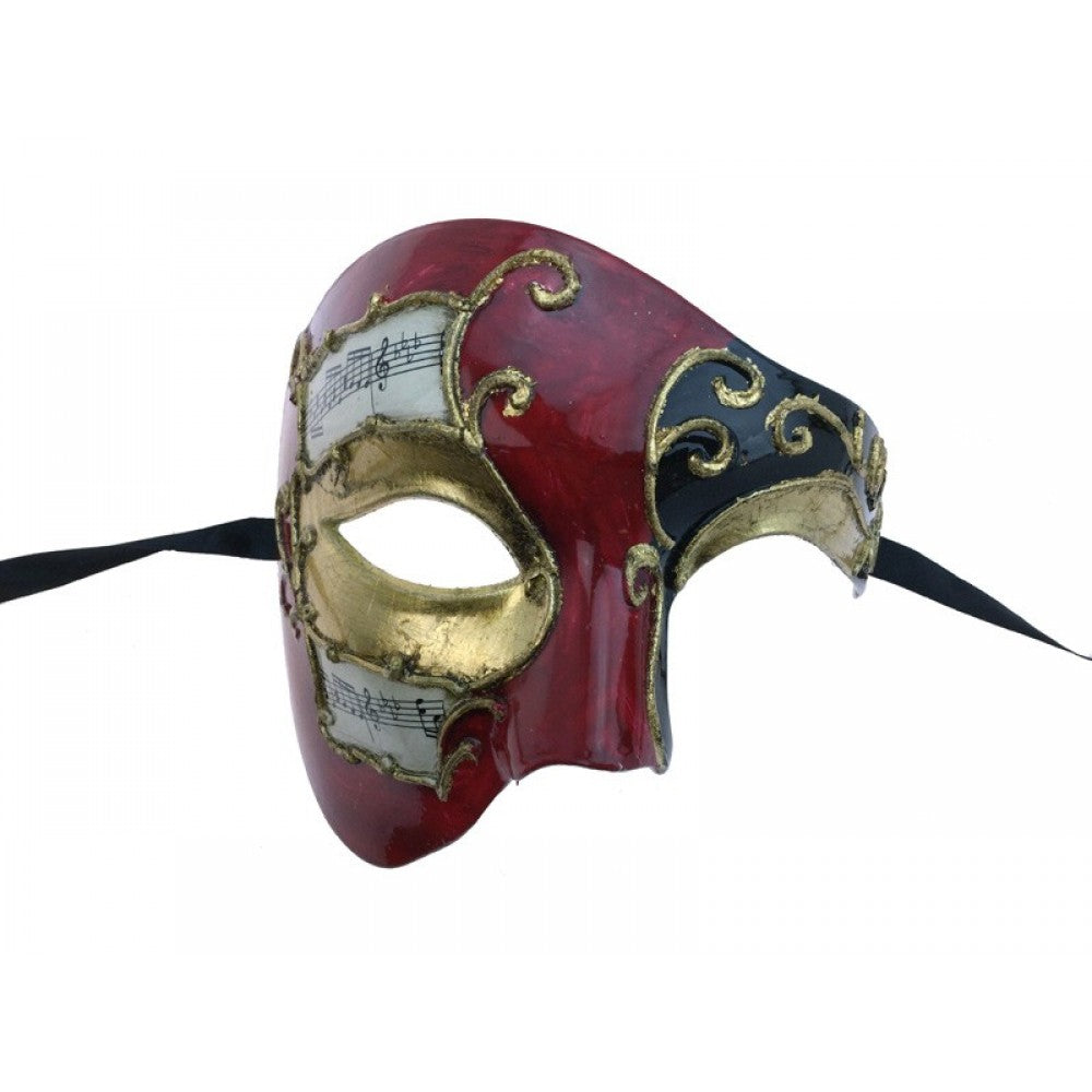 Red & Black Baroque Music Mask