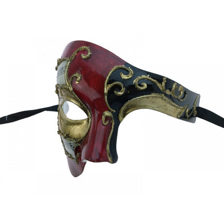 Red & Black Baroque Music Mask