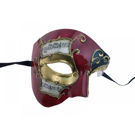 Red & Black Baroque Music Mask