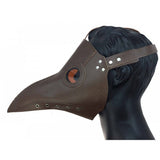 Brown Faux Leather Plague Doctor Mask
