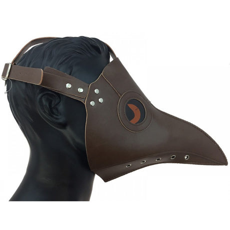 Brown Faux Leather Plague Doctor Mask