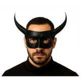 Black Horned Half Mask