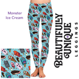 Monster Ice Cream Capris, Leggings & Biker Shorts (Exclusive) - High-quality Handcrafted Vibrant Leggings