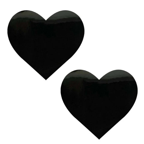 Dom Squad Black Wet Vinyl Heart Pasties