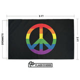 Rainbow Peace Sign Flag