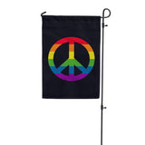 Rainbow Peace Sign Garden Flag