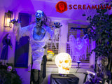 Giant Skull Animatronic Lamp Prop 20-Inch-Tall Heavy Duty Polyresin Halloween Decoration