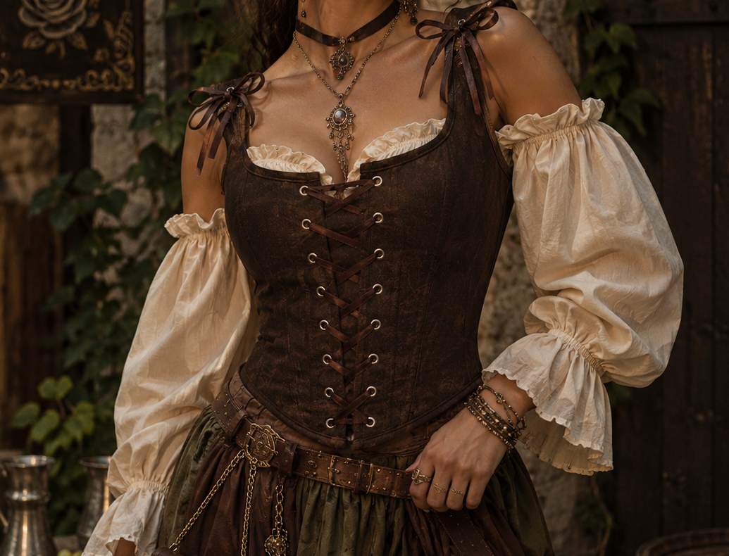 Pleather Front Laced Corset