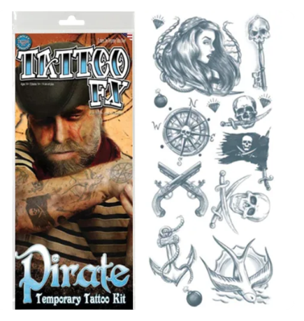 Pirate Temporary Tattoo Kit