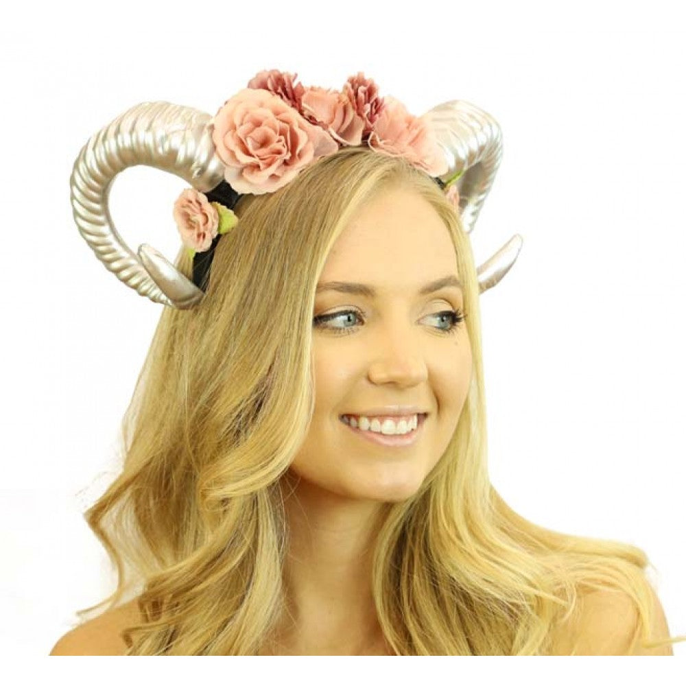 Silver Horn Flower Headpiece