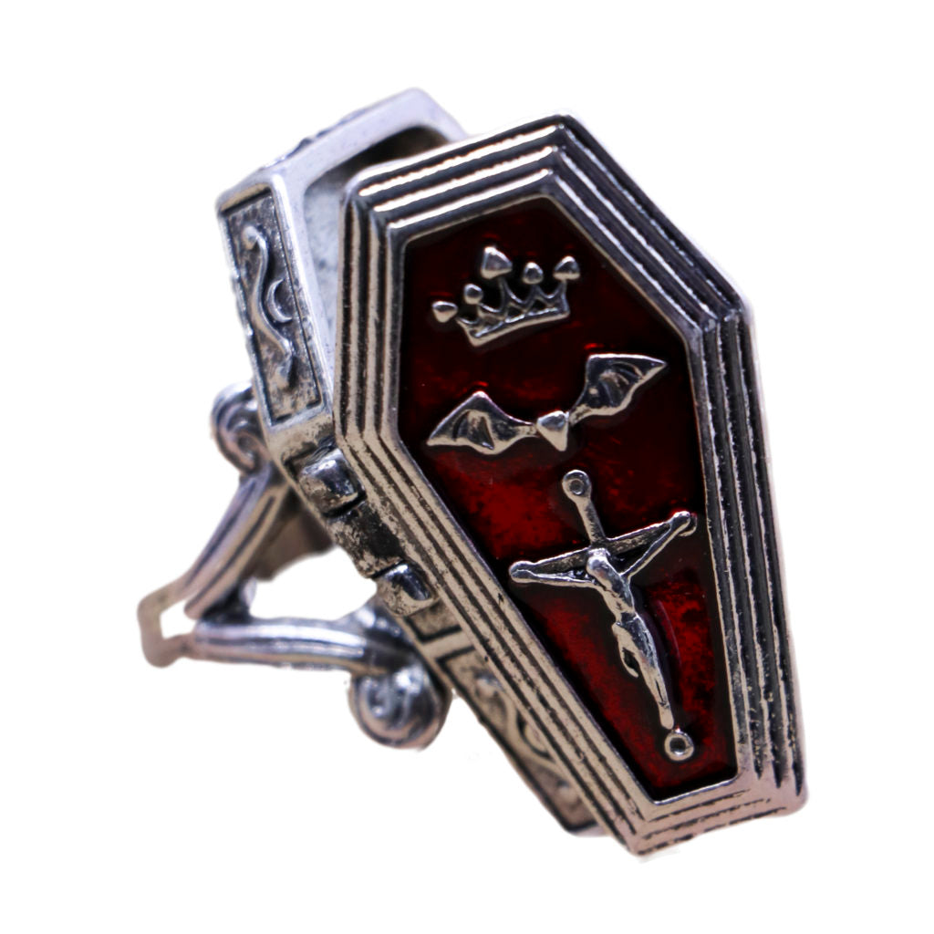 Silver Coffin Casket Ring