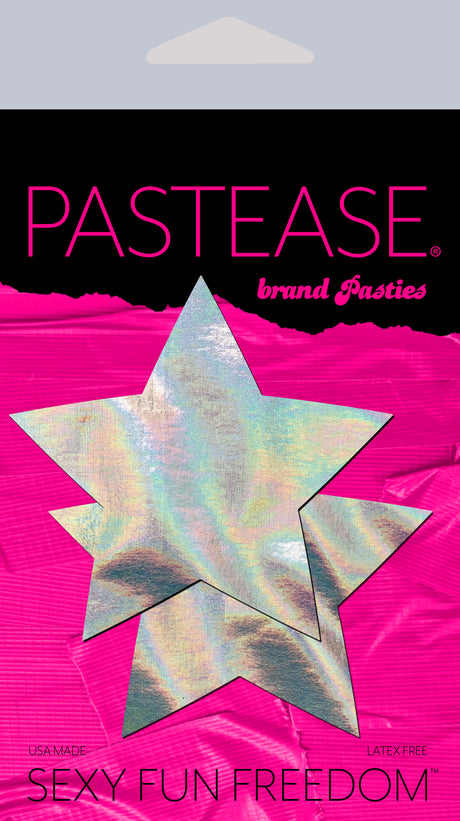 Star: Silver Holographic Star Nipple Pasties