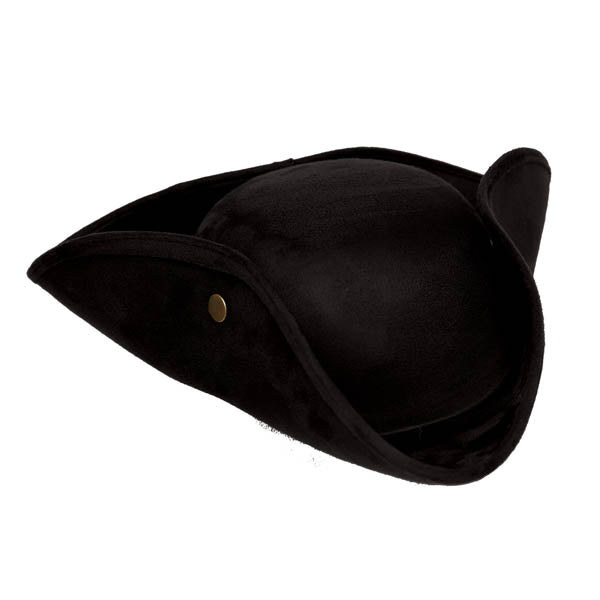 Brown Faux Suede Tri-Corner Hat