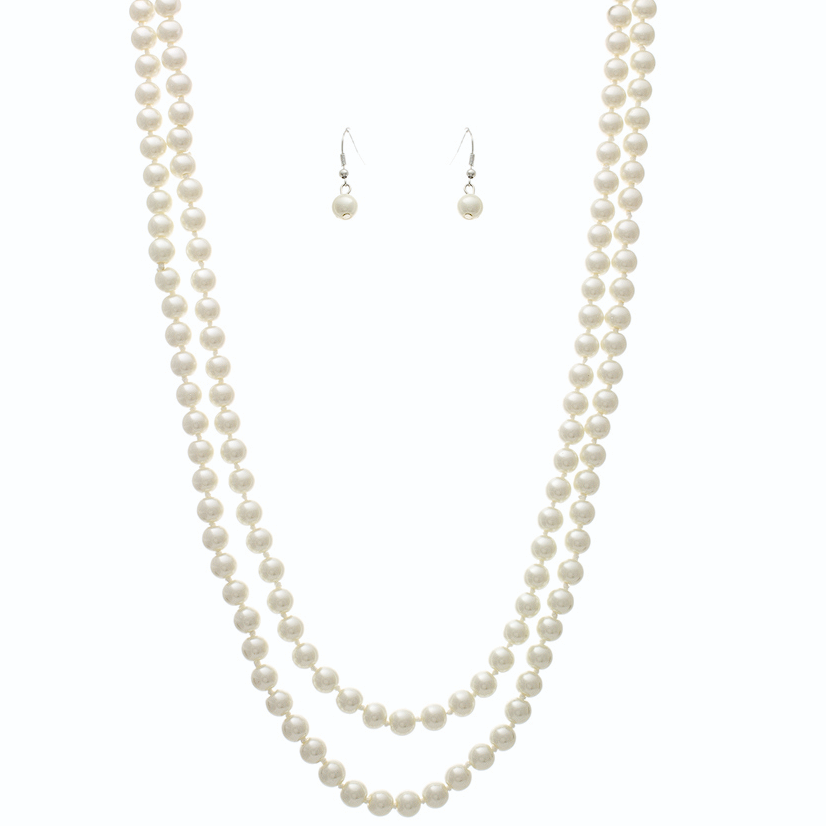 Beige Pearl Necklace Set