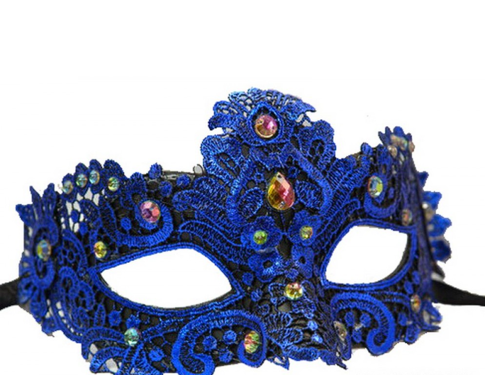 Blue Lace Venetian Mask
