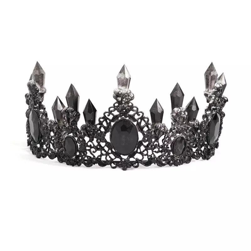 Gothic Queen Black Crystal Crown