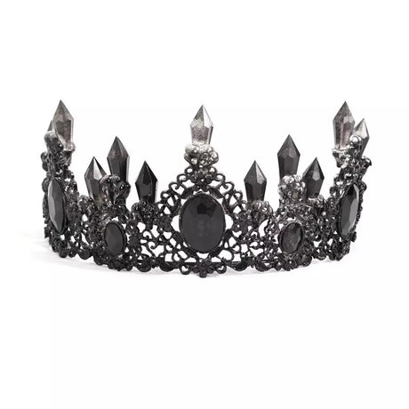 Gothic Queen Black Crystal Crown