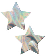 Star: Silver Holographic Star Nipple Pasties