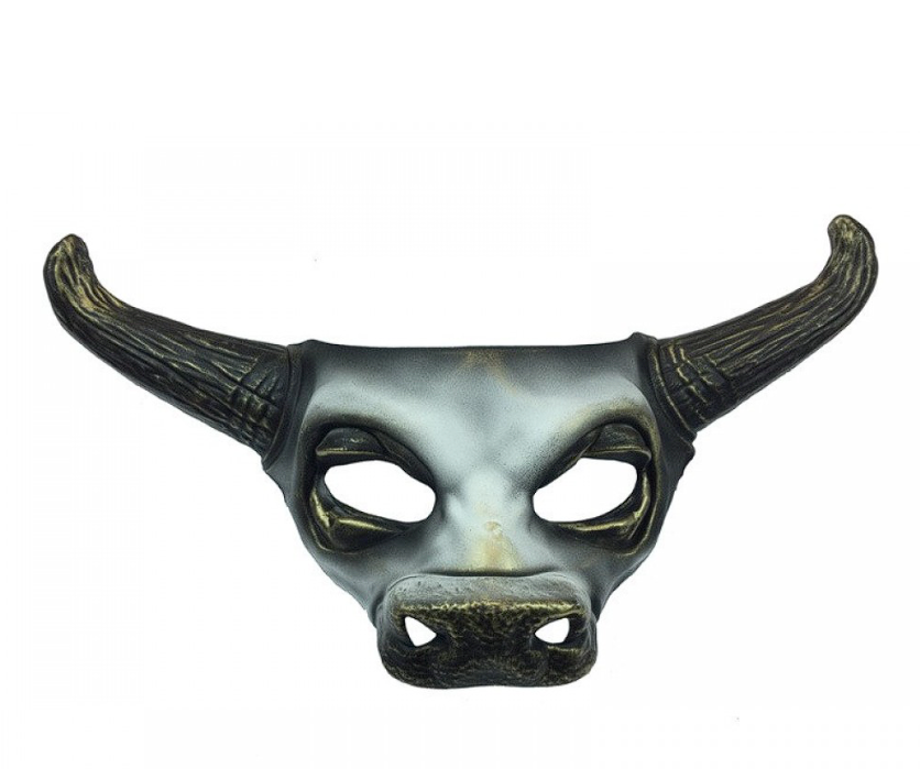 Matte Black Gold Bull Mask