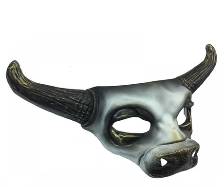 Matte Black Gold Bull Mask