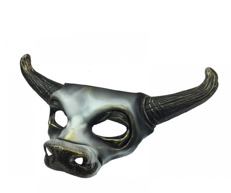 Matte Black Gold Bull Mask