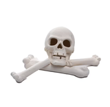 11" Ceramic Skull & Bones Fire Log Halloween Decoration