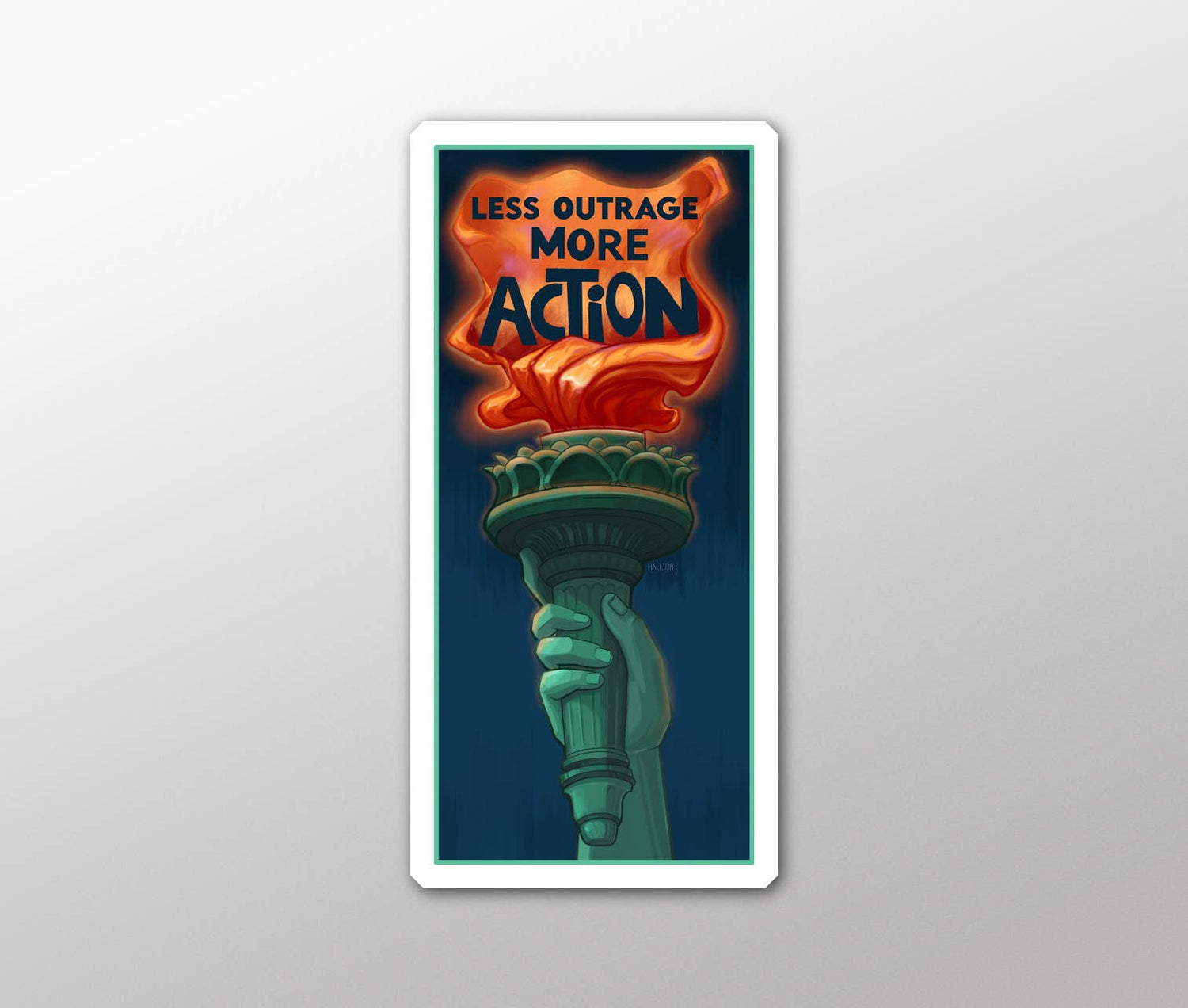 Less Outrage, More Action Sticker – The Life of the Party