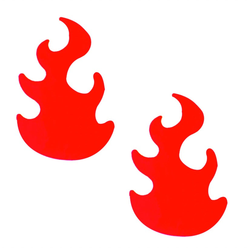 Vixen Red Wet Vinyl Edgy Flame Nipple Covers