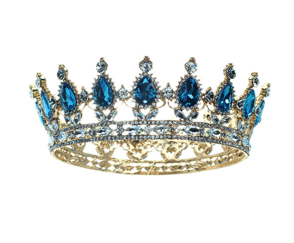 Gold Tiara w/ Blue Gemstones